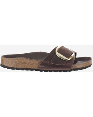 Birkenstock Madrid Sandalen Met Grote Gesp - Bruin