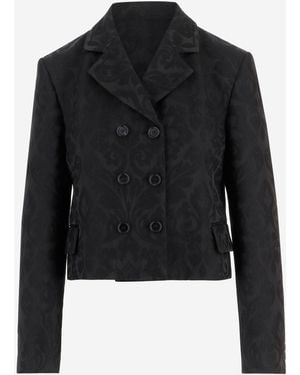 Chloé Double Breasted Wool Blend Jacket - Black