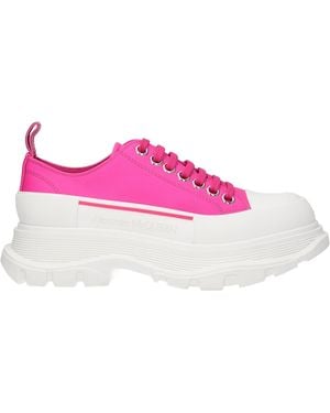 McQueen And White Tread Slick Laced Shoes - Pink
