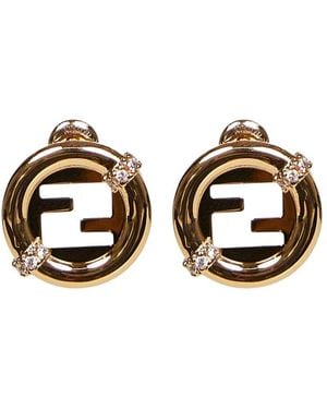Fendi Ever Round Earrings - Metallic