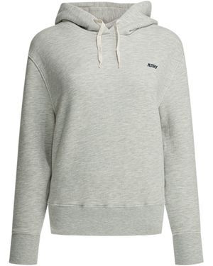 Autry Heathered Cotton Blend Sweatshirt With Adjust - Grau