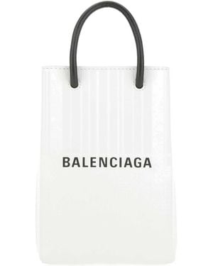 Balenciaga Leather Phone Case - White