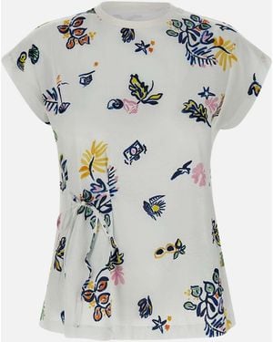 Marella Timo Multicoloured Flower T Shirt - Blue