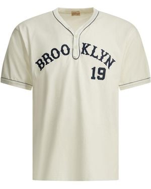 Whitesville "Brooklyn 19' Baseball" Henley-T-Shirt - Weiß