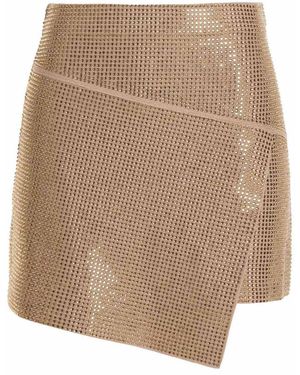 ANDREADAMO Sequin Knit Skirt Gonne Beige - Neutro