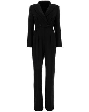 Max Mara Stretch Wool Mincio Jumpsuit - Black