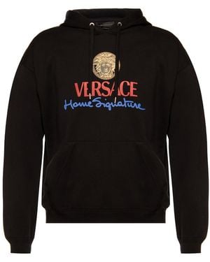 Versace Logo Kapuzen -Sweatshirt - Schwarz