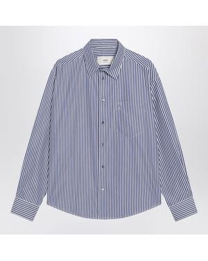 Ami Paris Ami De Coeur Striped Shirt - Blue