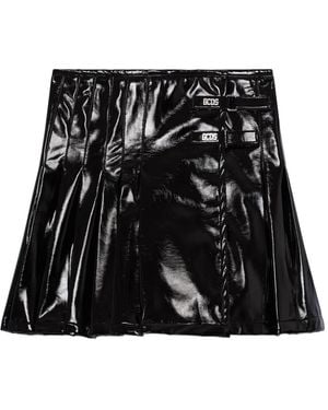 Gcds Pleated Skirt With Buckle - Black