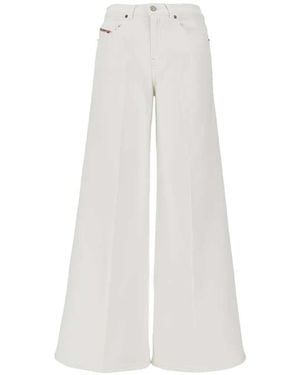 DIESEL Wide-Leg High-Waist Jeans - White