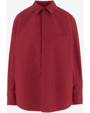 Sa Su Phi Cotton Blend Shirt With Ruffled Back - Red
