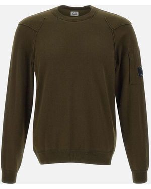 C.P. Company C.p. Bedrijf Sea Island Olive Crewneck Knit - Groen