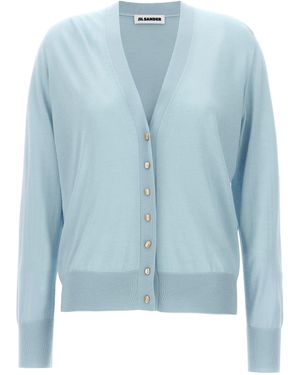 Jil Sander Mixed Cashmere Cardigan - Blauw