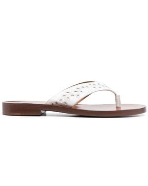 CHLOE X ERES Paz Leather Thong Sandals - White