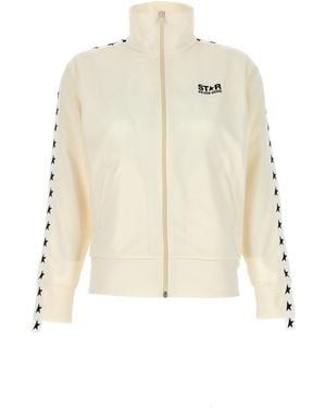 Golden Goose 'Zipped Track' Sweatshirt - Natural