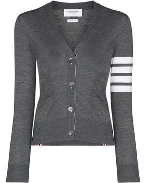 Thom Browne 4 Bar Wolle Strickjacke - Schwarz