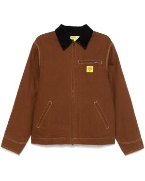 ICECREAM Cotton Canvas Corduroy-Collar Jacket - Brown