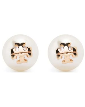 Tory Burch Kira Perlen-Ohrstecker - Weiß