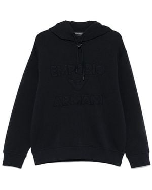 Emporio Armani Hoodie Met Logo-Applicatie - Zwart