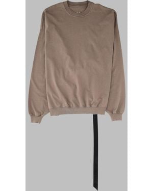 Rick Owens Relaxed Fit Asymmetrical Hem Long-Sleeve Cotton T-Shirt - Natural