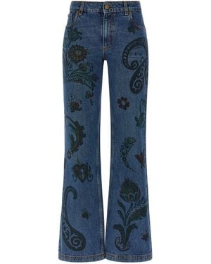 Etro Paisley Print Jeans - Blue