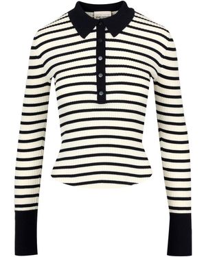 Semicouture T-Shirts und Polos Creme+Blau - Weiß