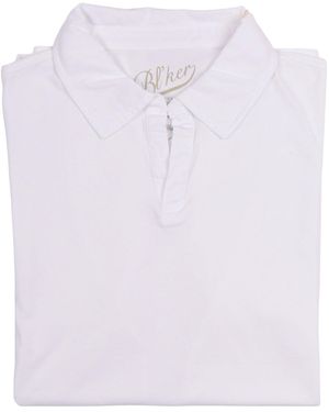 Bl'ker Polo Manica Corta Hamptons Senza Bottoni Jersey - White