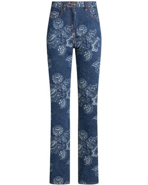Etro Jeans Im Regular Fit Mit Jacquardmuster, Damen, Größe - Blau