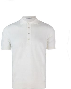 Paolo Pecora Polo in Maglia Extrafine Bianca - Weiß