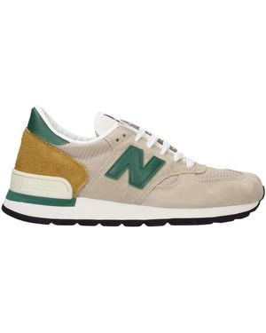 New Balance Neue Balance -Turnschuhe 990 Herren Wildleder Beige/Grün