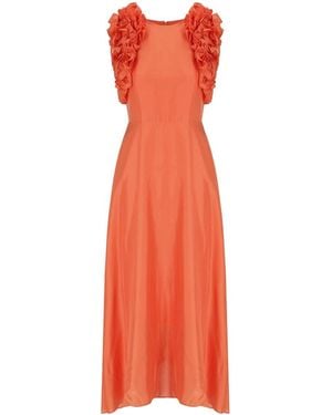 Essentiel Antwerp Hexico Coral Midi Dress - Red