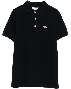Maison Kitsuné Baby Fox Cotton Polo Shirt - Black