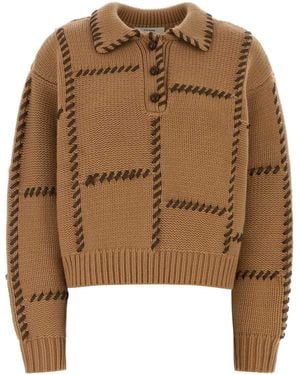 FRAME Camel Wool Blend Oversize Jumper - Brown