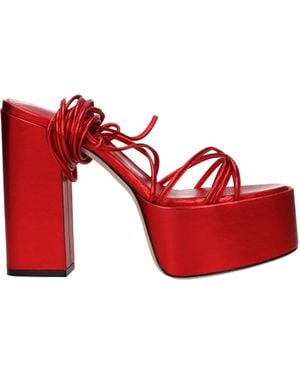 Paris Texas Red Leather Sandal