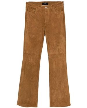 Seven7 Suede Leather Pants - Natural