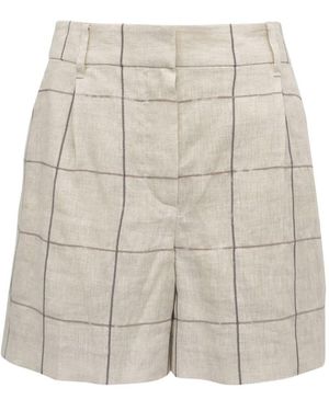Brunello Cucinelli Geruite Shorts - Naturel
