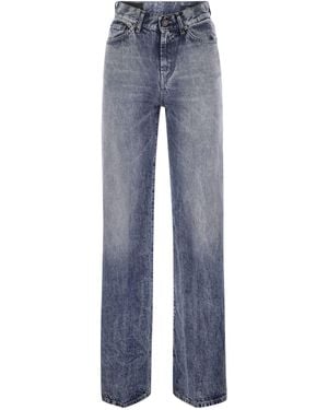 Dondup Amber Wide Leg Jeans - Blue
