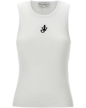JW Anderson J.W.VERSONSON 'Ankerstickerei' Top - Weiß