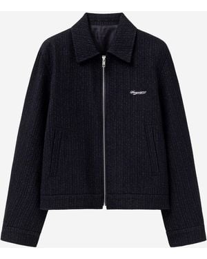 WOOYOUNGMI Chaqueta de mezcla de lana elástica - Azul