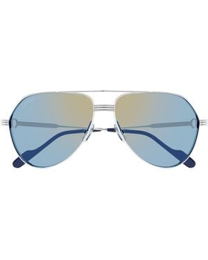 Cartier Santos De Ct0303s -003 - Silver Asian Fit - Metallic