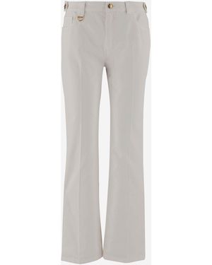 Chloé Pantaloni Di Tela Di Cotone - Grigio