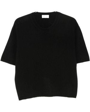 Soft Goat Cashmere T Shirt - Black
