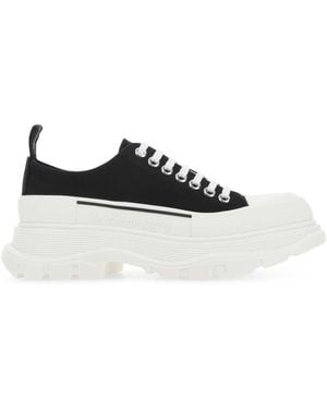 McQueen Canvas Tread Slick Trainers - White