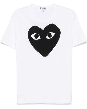 COMME DES GARÇONS PLAY T-Shirt Met Hartprint En Logo - Zwart