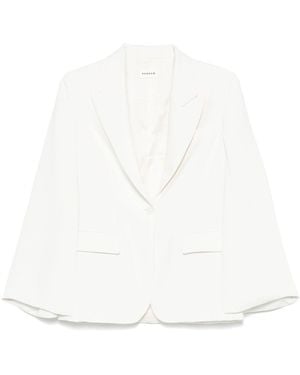 P.A.R.O.S.H. Single-Breasted Blazer Jacket - White