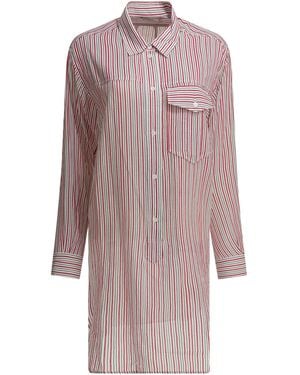 Isabel Marant Vestido camisero a rayas de - Rojo