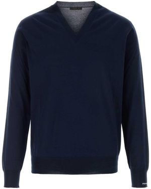 Prada V Neck Sweaters - Blue
