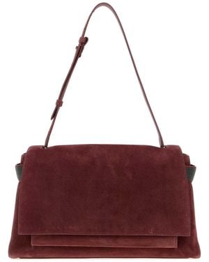 Brunello Cucinelli Burgundy Suede Shopping Bag - Purple