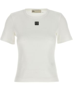 Tory Burch Logo Plaque T-Shirt - Weiß