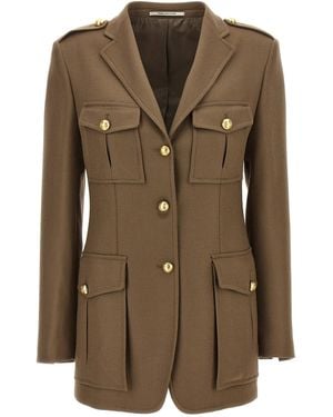Tagliatore Single-Breasted Wool Jacket - Green